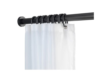 Černá teleskopická tyč do koupelny Wenko Luz, délka 110-185 cm