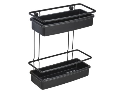 Černá sprchová police Wenko Molinella, 30 x 35 cm