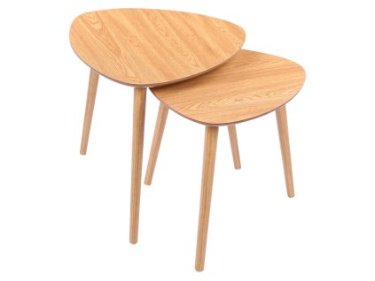 Set 2 ks přístavných stolků GAREY - přírodní
