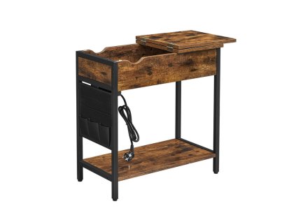 Odkládací stolek JOB - hnědá/černá, sestavený