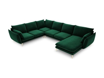 Pravá rohová pohovka Elio, lahvově zelená