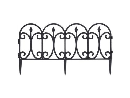 Plastové zahradní ploty, 4 kusy, černá barva