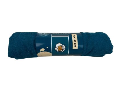 Plážová osuška s motivem piva 70x140 cm modrá