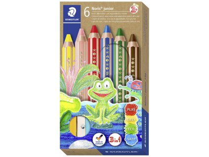 Barevné pastelky s ořezávátkem Staedtler, 6 ks