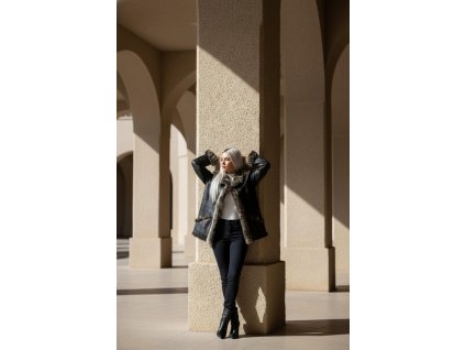 Dámský kožich z pravé kůže