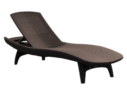 Zahradní lehátko umělý ratan PACIFIC 197 cm hnědé