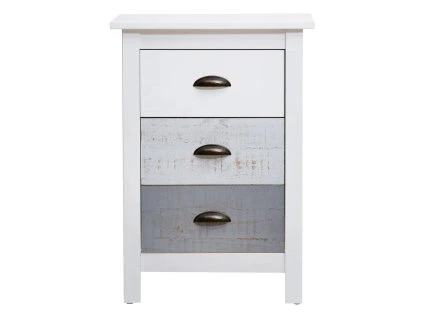 Noční stolek Romantica bílý/šedý  Rozbale(v)no, promášklá horní deska viz foto