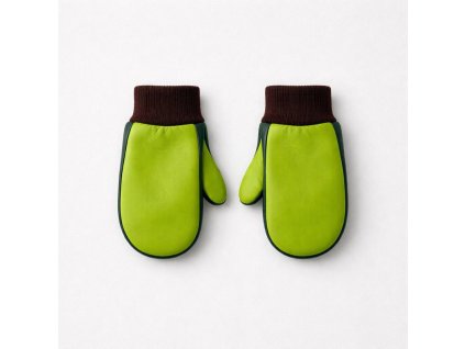 Dětské palčáky teplé celokožené zelené 2 (2-4 roky)
