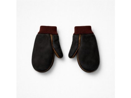 Dětské palčáky teplé celokožené hnědé 4 (8-11 let) 