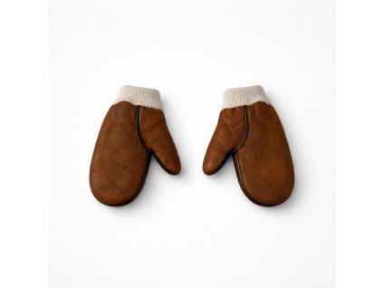 Dětské palčáky teplé celokožené hnědé