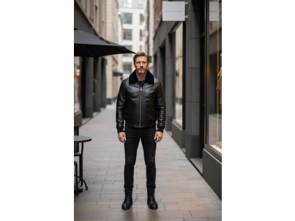 Pánský kožich z pravé kůže velikost L