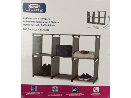 Krychlový regál s 6 přihrádkami