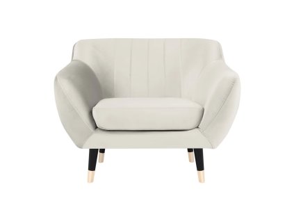 Křeslo, sametové, bílé Mazzini Sofas