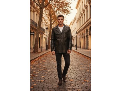 Pánská kožená bunda velikost 58