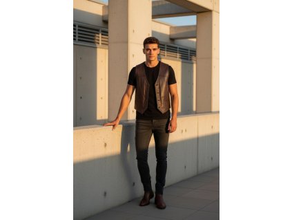 Pánská kožená vesta