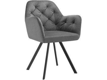 Otočná sametová židle s opěrkami Lucia