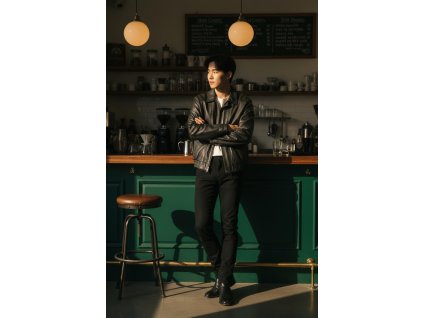 Pánská bunda z pravé kůže velikost 52