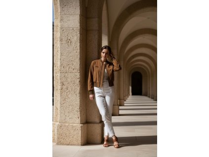 Jarní dámská bunda z umělé kůže