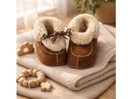 Dětské kožešinové capáčky 6-9 měsíců