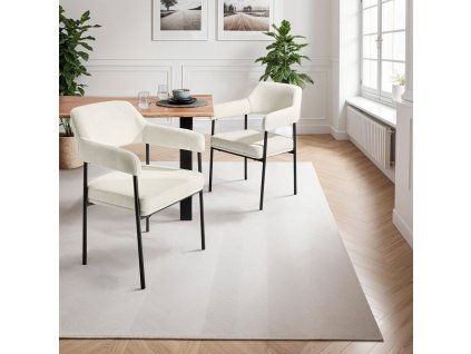 Křeslo Doé tkaná látka šedobílá/černá 2ks  Rozbale(v)no