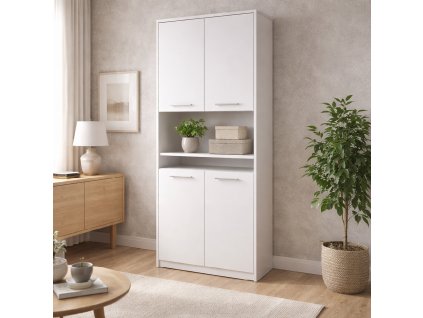 Skříň dvoudveřová vysoká KL10 bílá  Nové