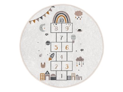 Dětský hrací koberec Happy Jumps ø 100 cm krémový