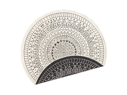 Vnitřní a venkovní koberec Porto ø 200 cm bílý/černý