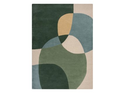 Koberec Glow Green & Blue 160 x 230 cm zelený