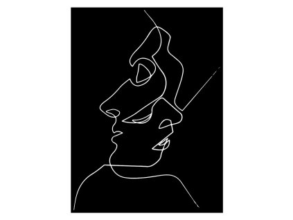 Koberec Abstract Faces 160 x 230 cm černý