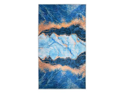Koberec Ocean Drive 160 x 230 cm modrý/ve zlaté barvě