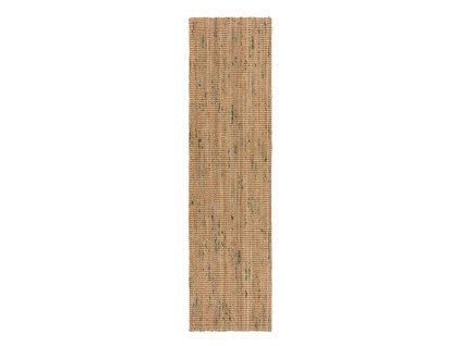 Běhoun Jute Boucle Green 60 x 300 cm zelený/v přírodní barvě