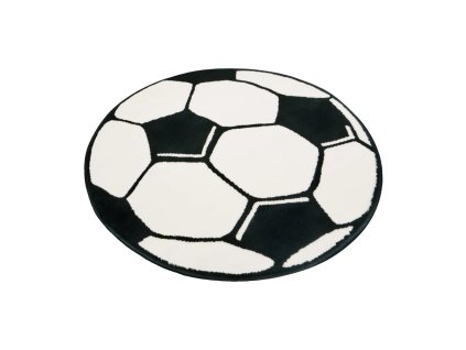 Dětský koberec Football ø 200 cm bílý/černý