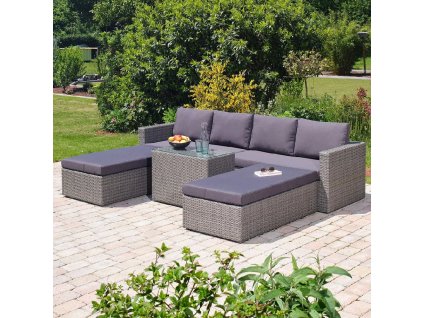 Zahradní lounge set Drammen šedý