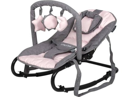 Dětské houpací lehátko růžovo-šedé