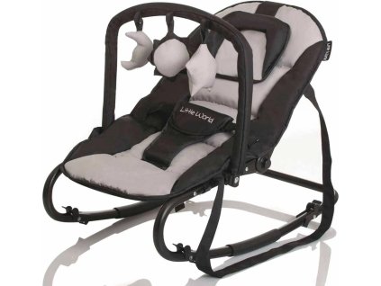 Dětské houpací lehátko černo-šedé  Rozbale(v)no