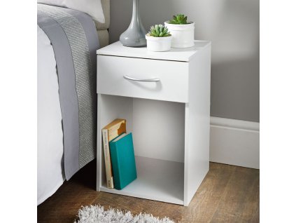 Noční stolek Milton & Oldbrook Asti bílý