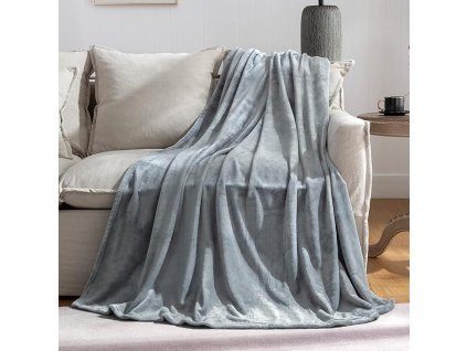 Fleecová deka 127×152 cm – světle šedá