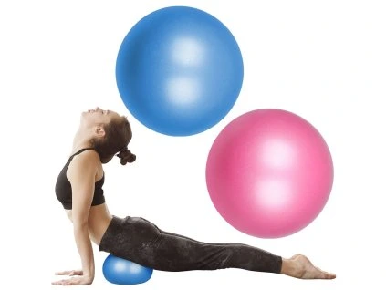 Mini pilatesový míč 25 cm, 2 ks (modrá + růžová)