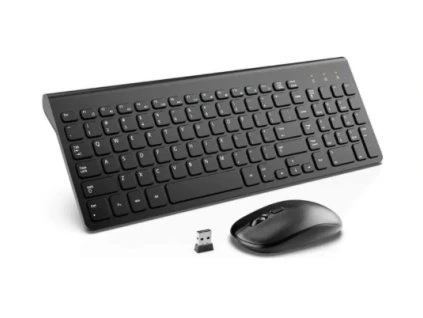 Ultra tenká bezdrátová klávesnice a myš – černá