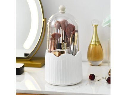 Otočný úložný organizér na štětce bílý