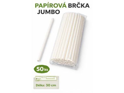 Papírová brčka JUMBO 50ks