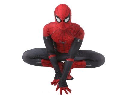 Celotělový kostým Spidermana s maskou, červený