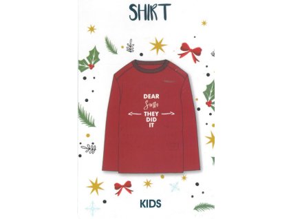 Dětské vánoční tričko s dlouhými rukávy, červené