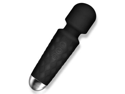 Silikonový mini masážní přístroj – vodotěsný, více režimů černý