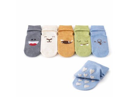 Dětské neklouzavé ponožky 5 párů