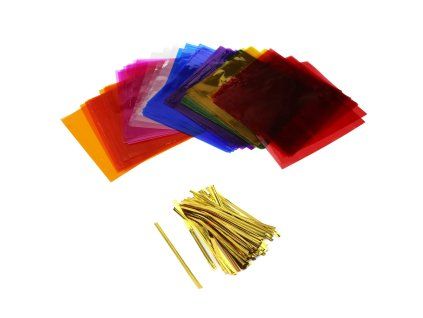 Barevný celofán 19 x 19 cm – 160 ks