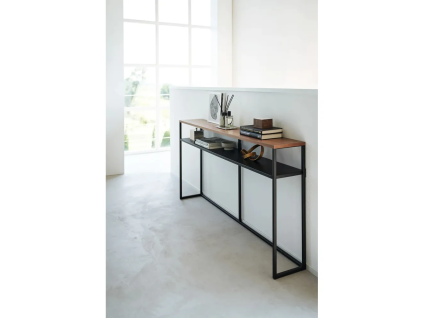 Konzolový stolek Tower černý/tmavě hnědý