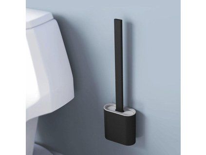 WC kartáč s nádobou silikonový černý