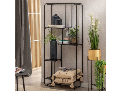 Kovový regál Sleco černý