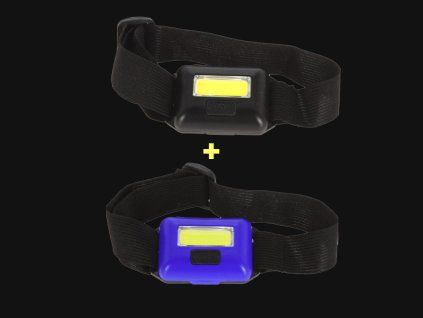 Čelovka COB LED 2ks (včetně 6 AAA baterií)